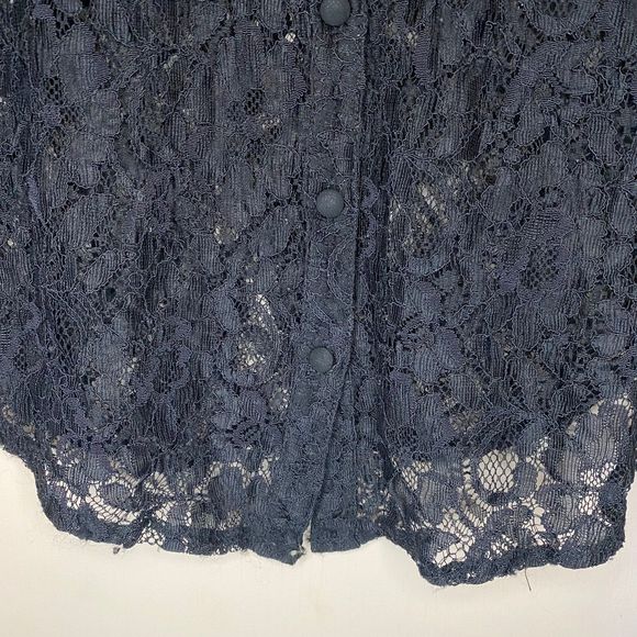 TORRID woman's plus size 2X Madison black lace button up long sleeve top shirt - Picture 11 of 15